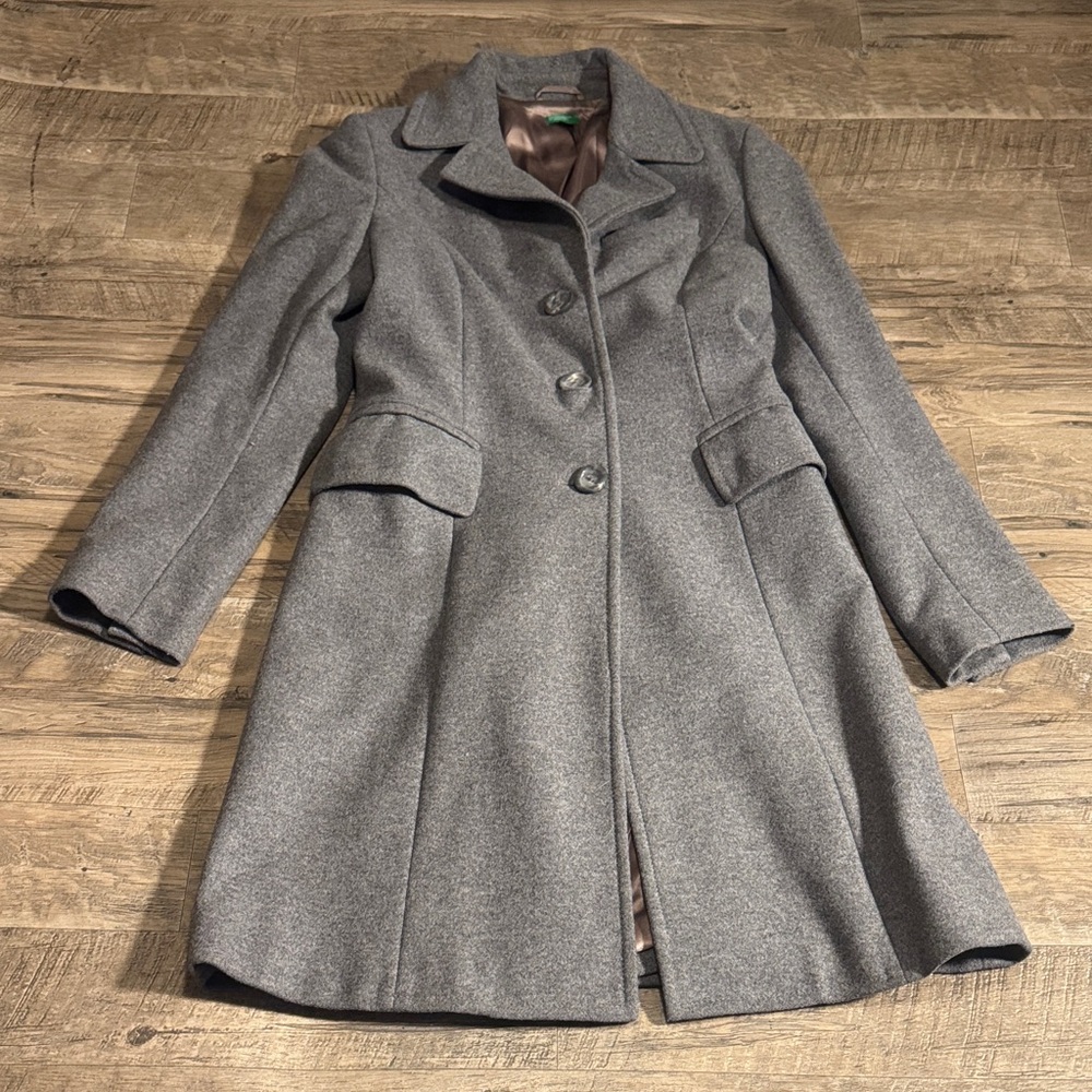 United Colors Of Benetton Classic Gray Pea Coat
